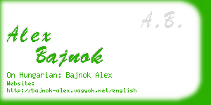 alex bajnok business card